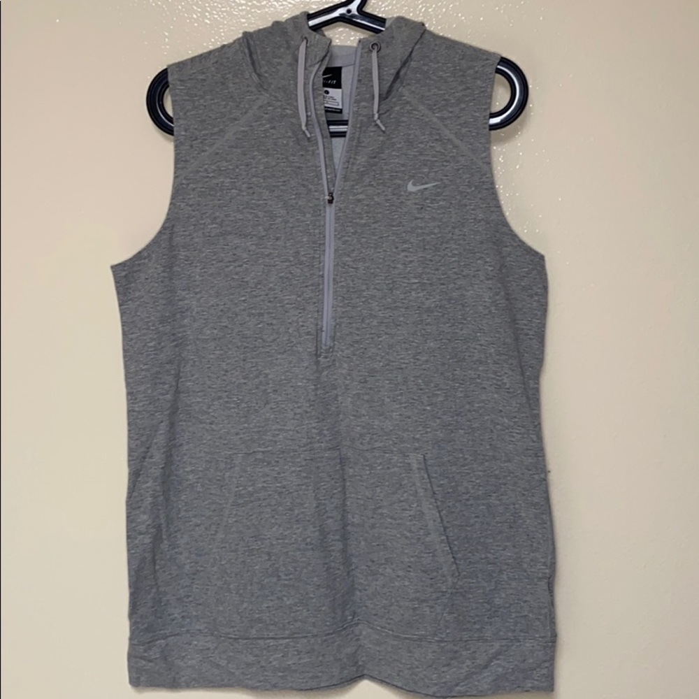 nike gray sleeveless hoodie